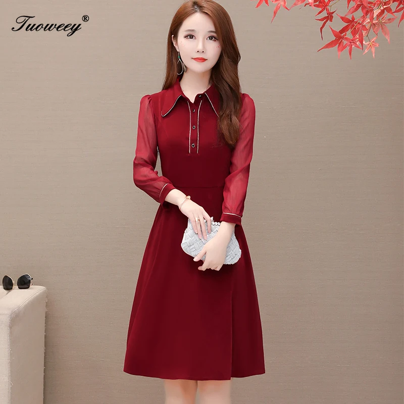 Женское офисное платье большого размера плюс в стиле пэчворк элегантное красное