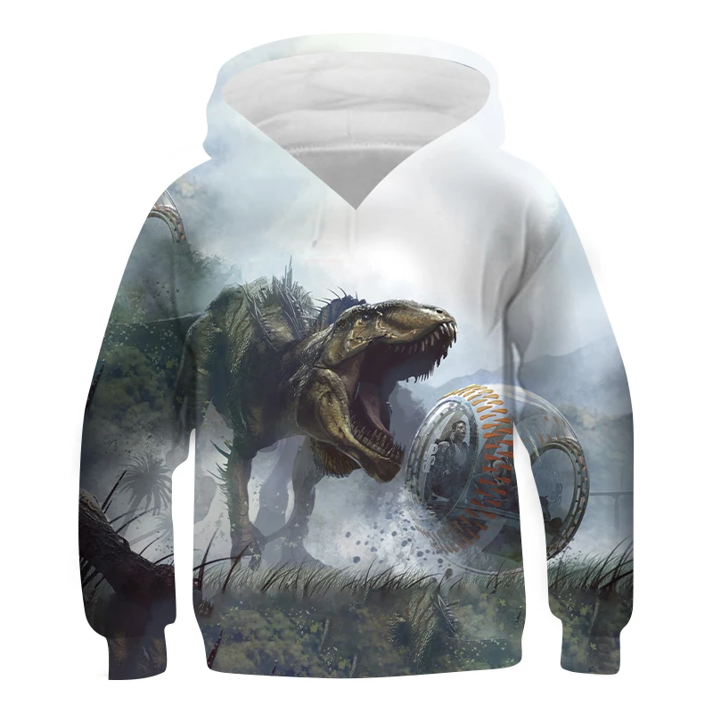 

Jurassic Park Children's Hoodie 3D Printing Anime Hoodie Kids Casual Pullover Boy Girl Top Long Sleeve Dinosaur Clothes 4T-14T