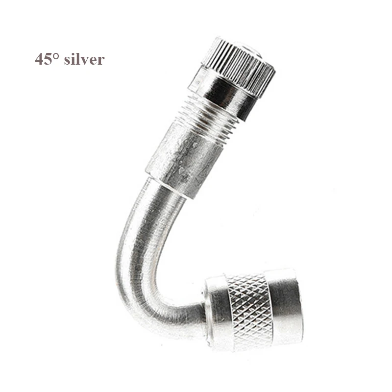 Air Tyre Valve Tire Valve Stem Extenders Extension Adapter 45/90/135 Degree Angle Brass for Car Truck Motorcycle Electric car - Цвет: 45 Degree silver