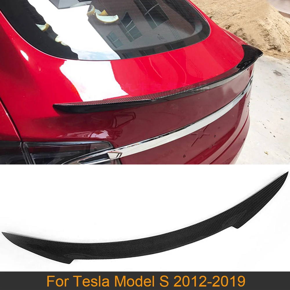 Задний спойлер из углеродного волокна крыло для Tesla Model S 60 70 75 85 90 D P85D P90D P100D 2012 2019