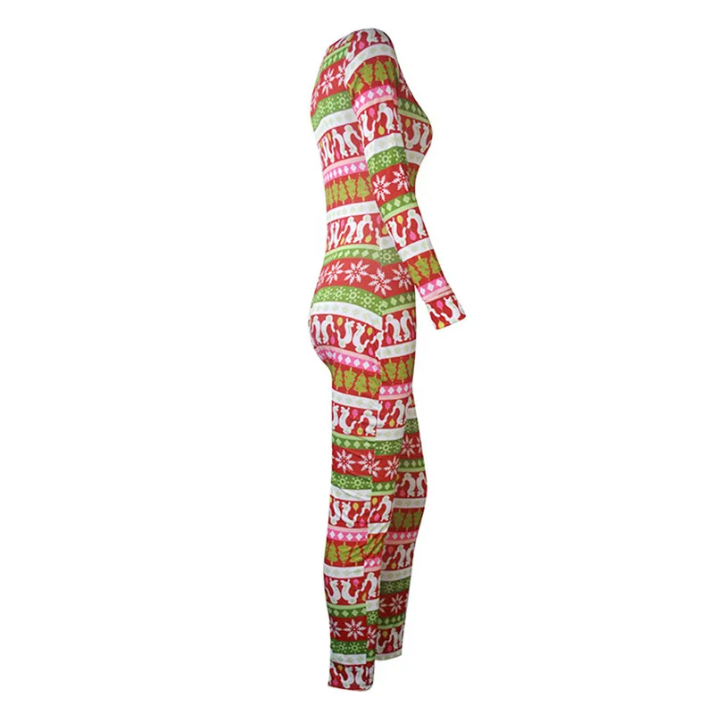 

new style Christmas Jumpsuit Women Bodysuit One Piece Outfit Stretch Skinny Patchwork Overalls Romper Wholesale Dropshpping 2020
