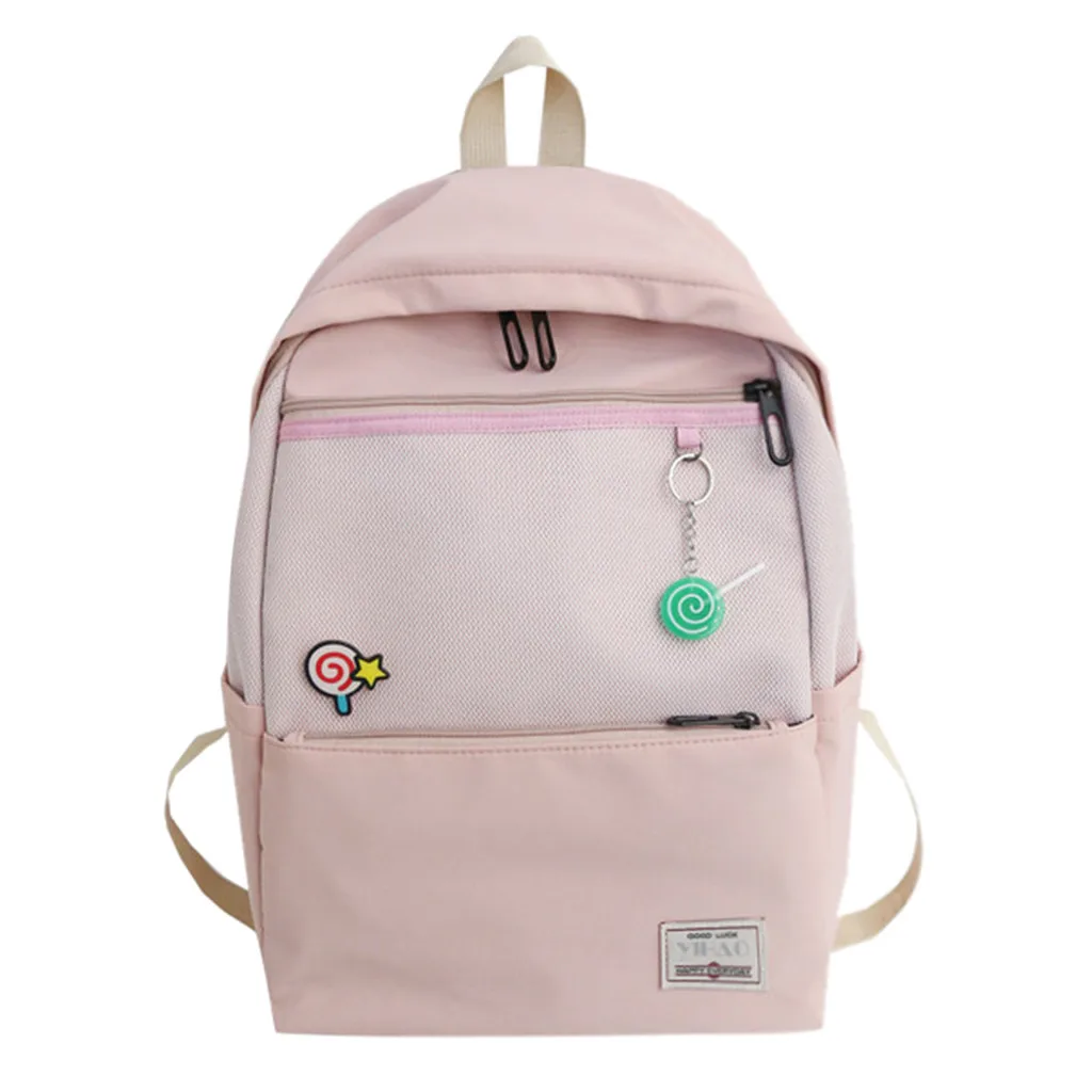 Нейлоновый рюкзак для женщин одноцветная дорожная сумка большая на плечо