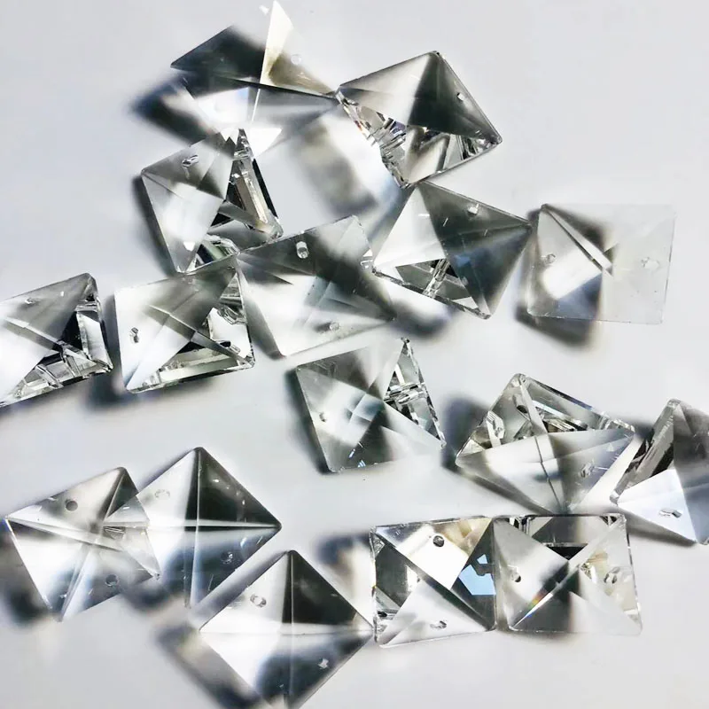 Прозрачные Кристальные бусины AB 15 шт. 22 мм квадратные стеклянные подвески призмы