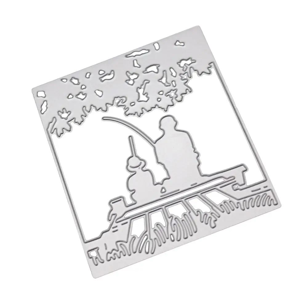 Сын Рыбалка шаблон DIY Скрапбукинг травления Режущий инструмент для штамповки