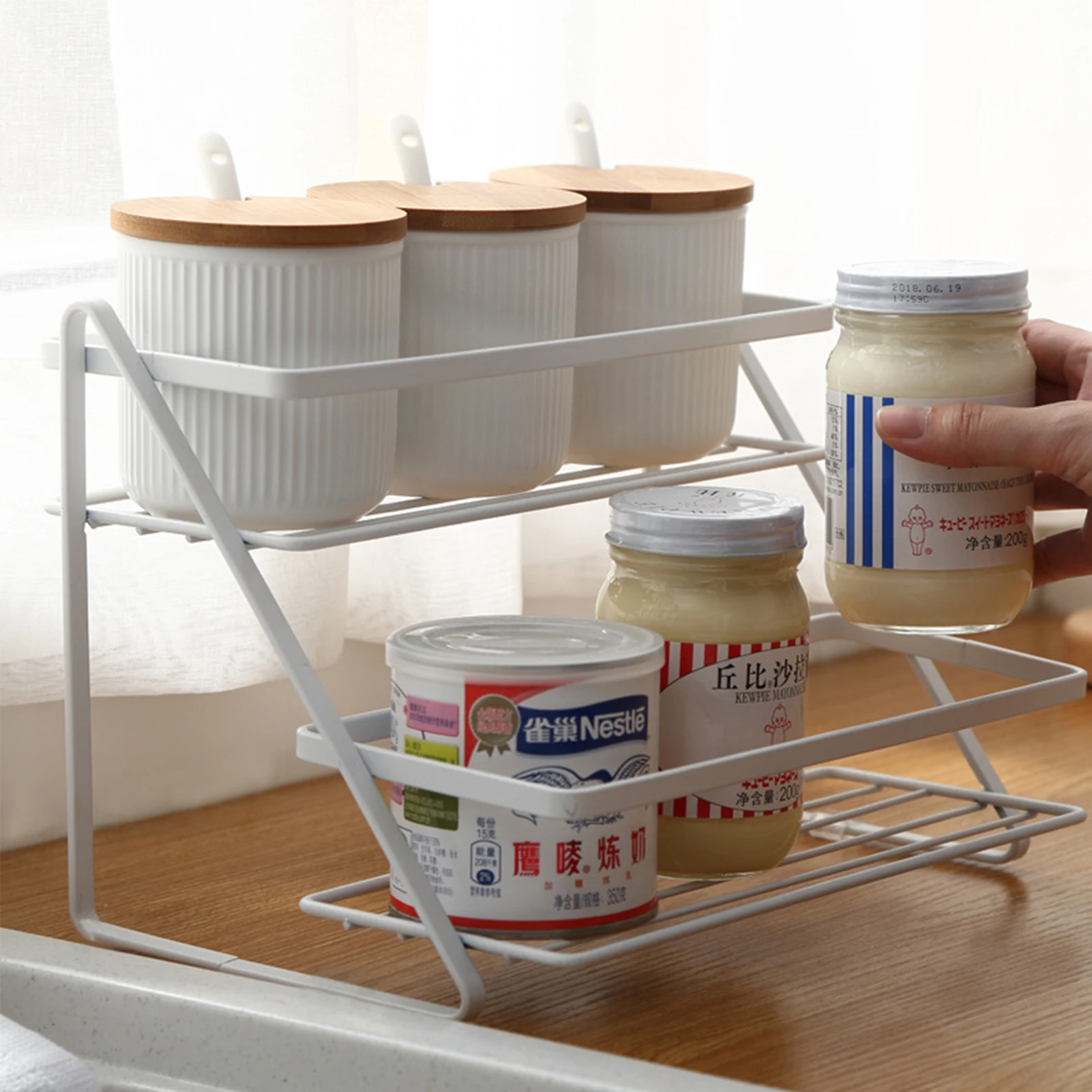 

Seasoning Bottle Storage Rack Kitchen Countertop Organizer Bathroom Toiletries Cosmetics Holder Storage Rack Accessories