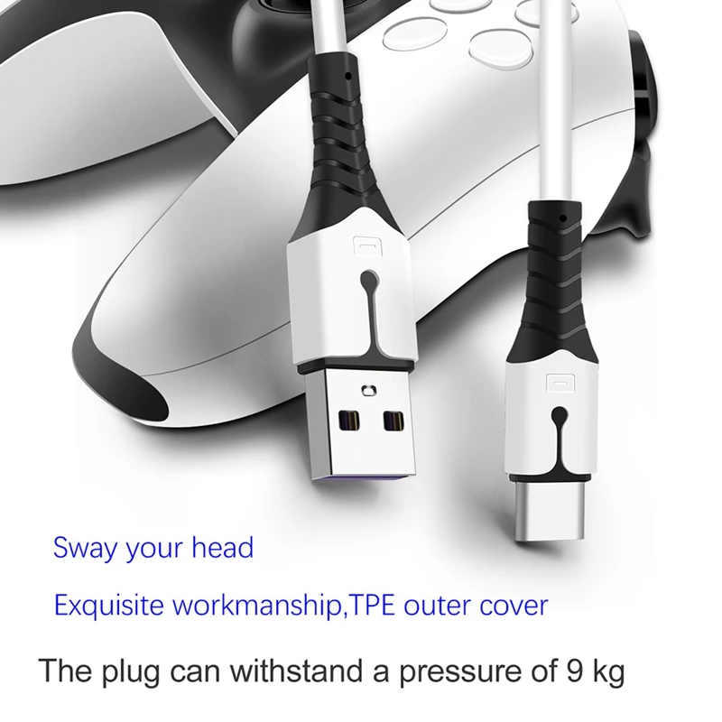 Кабель USB C для быстрой зарядки контроллера PS5 DualSense шнур зарядного устройства