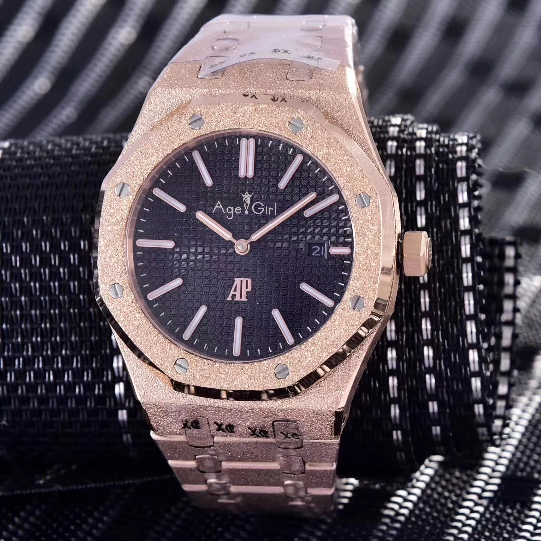 Rose Gold Black Роскошные брендовые Новые Мужские автоматические механические из нержавеющей стали розовое золото матовая прозрачная лампа Бронзовый сапфир Ограниченная серия часов черный AAA - Цвет: Rose Gold Black