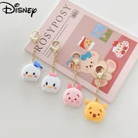 disney cute pooh bear for airtag tracker protective cover anti lost device tracking accessory buckle lanyard keychain soft