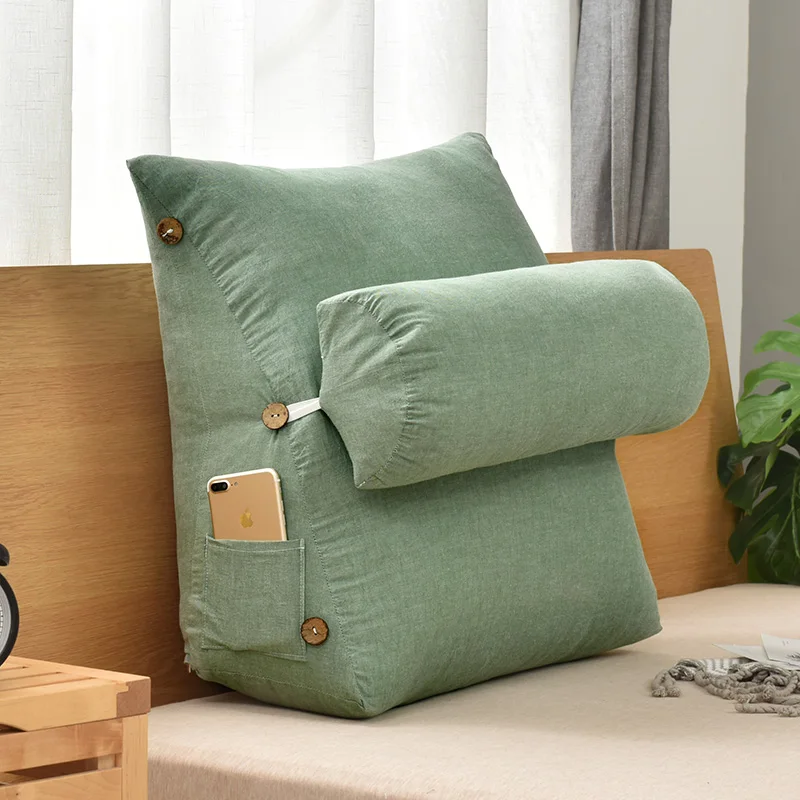 

Solid Triangle Sofa Cushion Backrest Pillow for Bed Waist Cushions Home Decor Bed Pillow Office Cogines Para El Sofa Gift FK027
