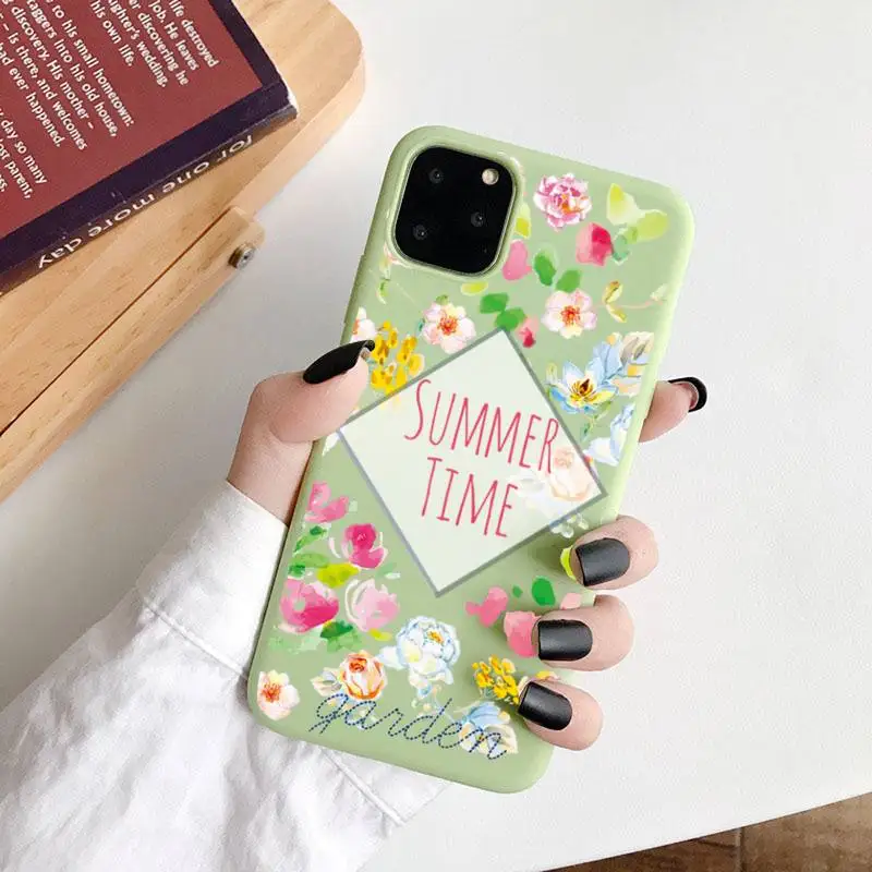 

Palm Leaf Banana Leaf Flower Plants Phone Case Green Candy Color for iPhone 6 7 8 11 12 s mini pro X XS XR MAX Plus