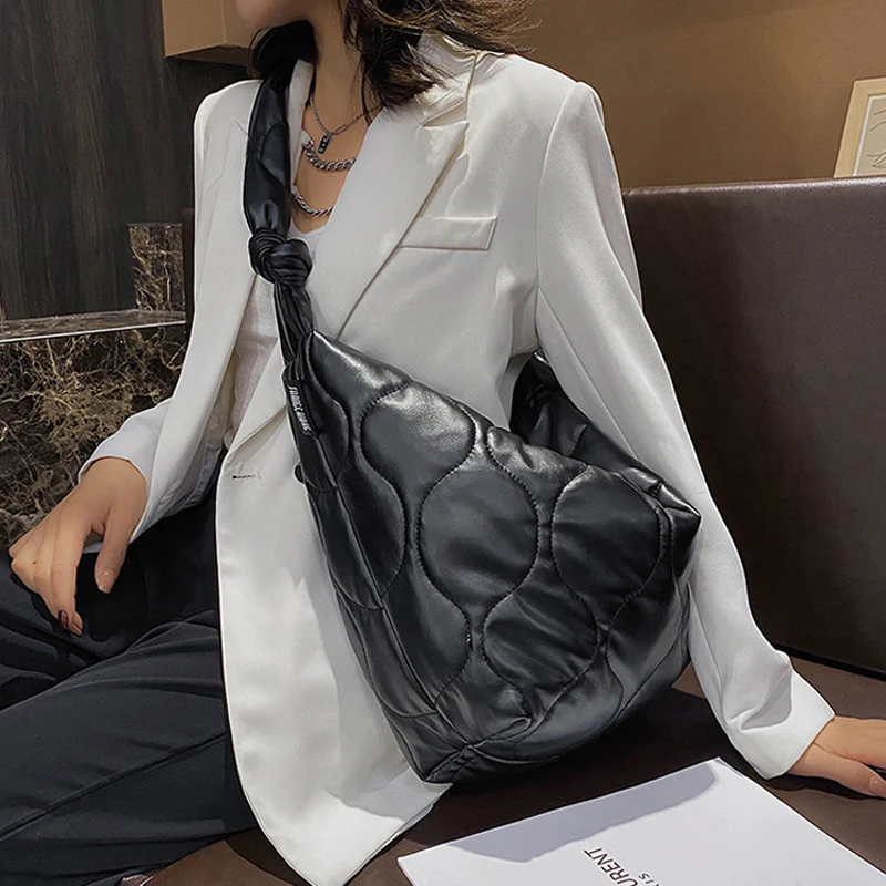Cloth Soft Shoulder Bag For Women Fashion PU Leather Composite Women Bags Trend Ladies Handbags Large Capacity Female Daily Bag