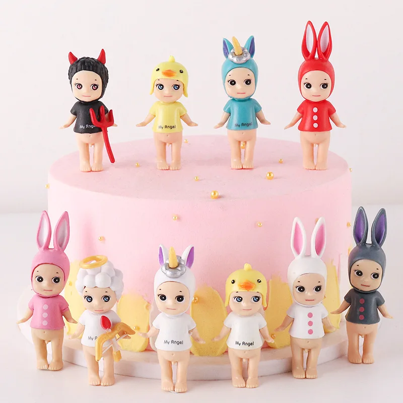 

Unicorn Decoration Children's Day Party Birthday Cake Decor Doll Little Angel Devil Cute Kawaii Action Figure Toys Cake Toppers
