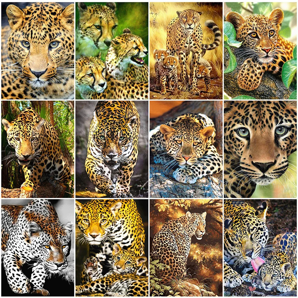 

MomoArt Алмазная вышивка леопард полная площадь Алмазная мозаика животные рукоделие Алмазная Живопись вышивка крестом наборы украшения для д...