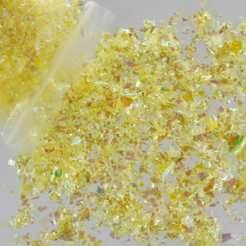 20 г/пакет ногтей Mylar хлопья радужные нерегулярная оболочка Бумага пайетками