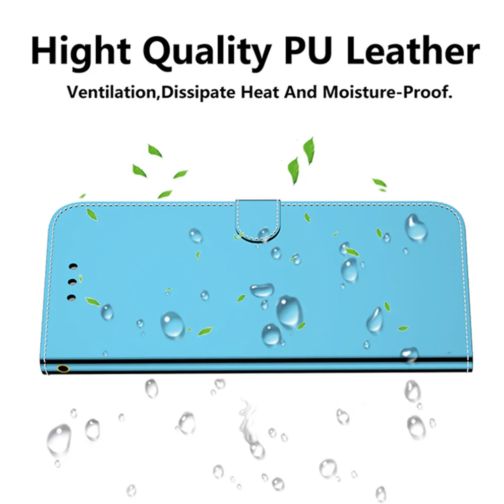 

Flip Leather Phone Case for Huawei P50 P40 P30 Pro Lite P Smart 2021 2020 Y6P Y5P Etui Smooth Mirror Surface Full Protect Cover