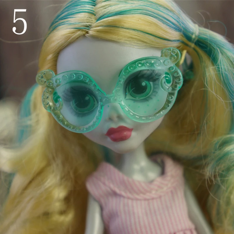 Фото Красочные пластиковые очки для кукол Monster High, солнцезащитные очки для кукол MH, аксессуары для кукольного домика Ever After High 1/6 №4