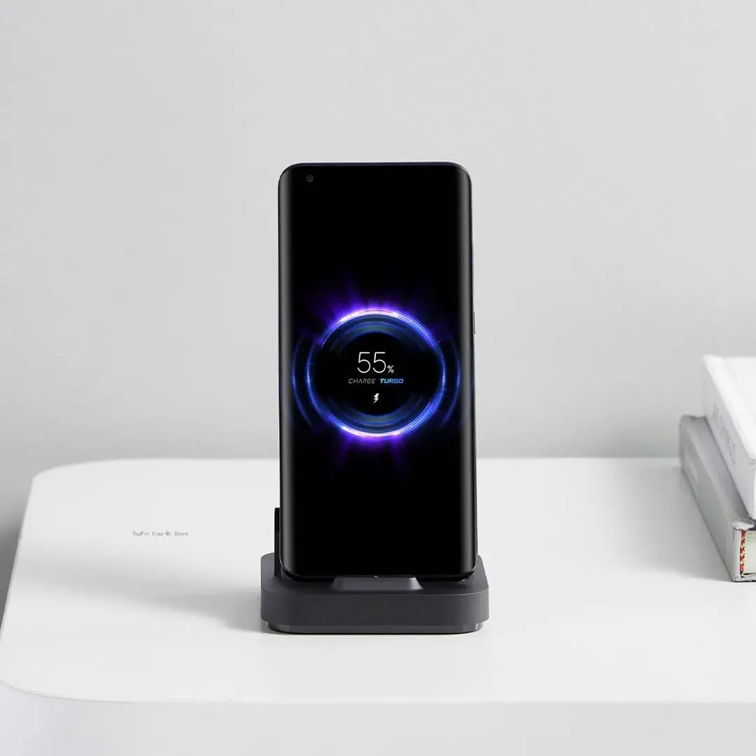 original xiaomi mi wireless power bank 30w vertical base automatic induction wireless charger wired wireless 30w max output free global shipping