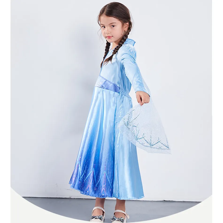 VOGUEON/Новинка Платье Эльзы для девочек Небесно-голубое платье принцессы Вечерние