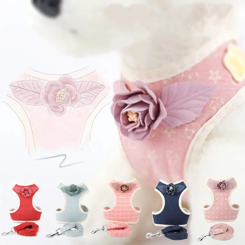 Регулируемый жилет для собак и кошек шлейка с поводком товары прогулок мягкий