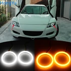 Для Mazda RX8 Rx-8 2004 2005 2006 2007 2008 хлопок горки светодиодный двойной Цвет Ангел глаз белый янтарь сигнал поворота светильник