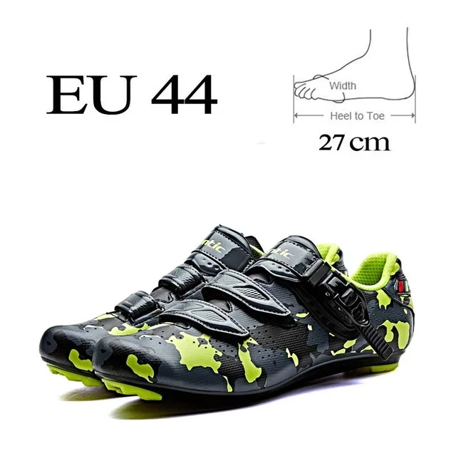 Santic Мужская обувь для шоссейного велоспорта из искусственной кожи дышащая обувь для шоссейного велосипеда автозапирающиеся Спортивные Гонки велосипедная обувь кроссовки WMS17004H - Цвет: Green EU 44