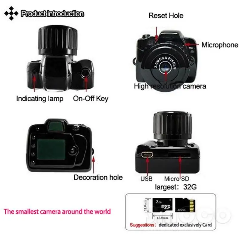 HD 720P Мини камера цифровая видеокамера микро маленький карманный видео аудио 720*480