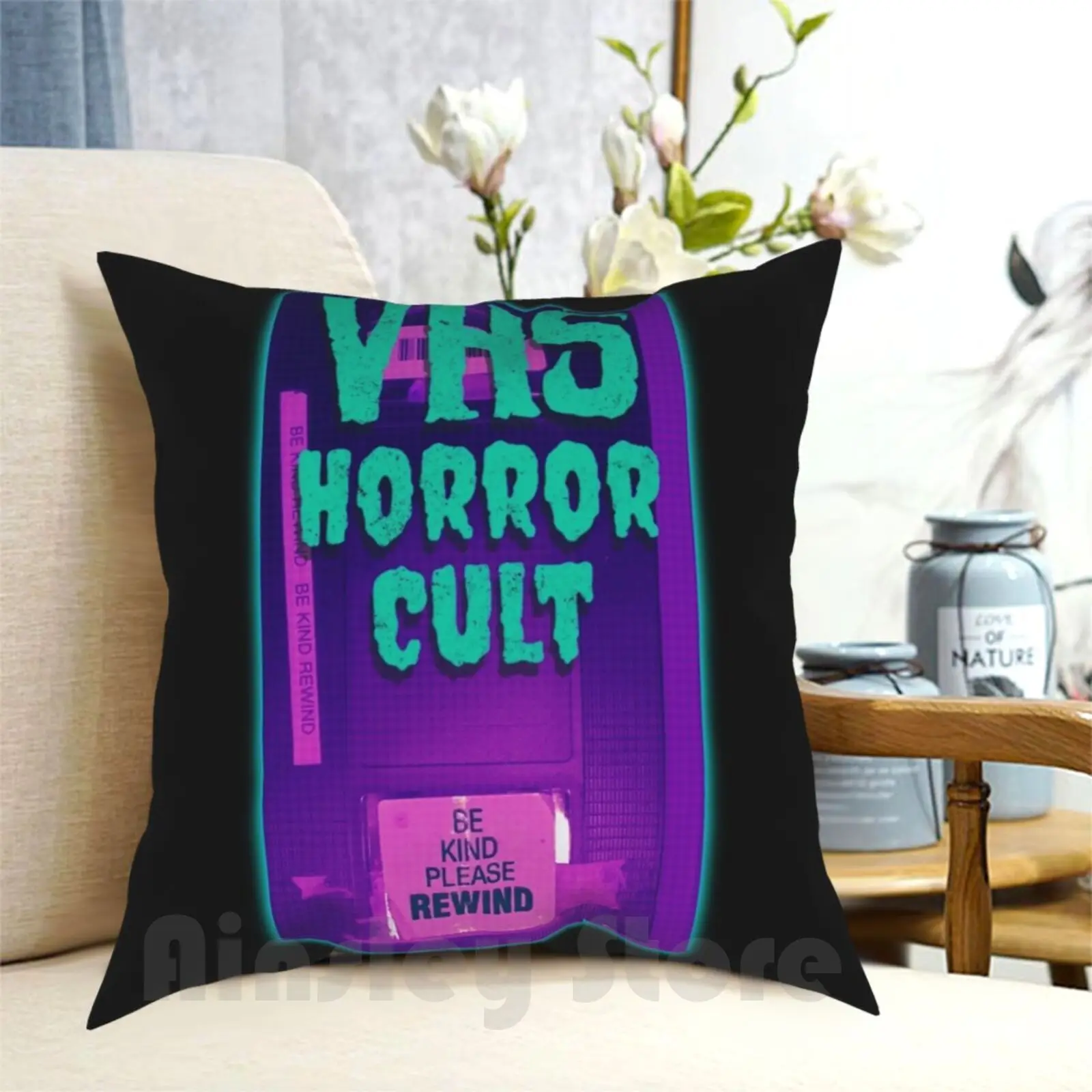 

Retro Vhs Horror Cult Movie Fan Pillow Case Printed Home Soft DIY Pillow cover Horror Cult Movies Vhs Movies 1980S Movies