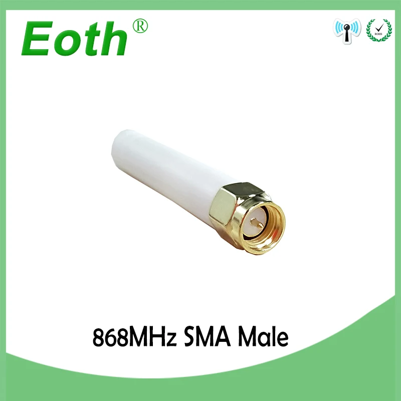 EOTH 5pcs 868mhz antenna 2~3dbi sma male 915mhz lora antene pbx iot module lorawan signal receiver antena high gain