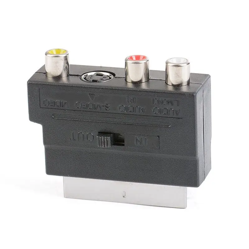 Хорошее качество 21 штырь SCART штекер для 3 RCA Женский S-Video AV ТВ аудио разъем Scart