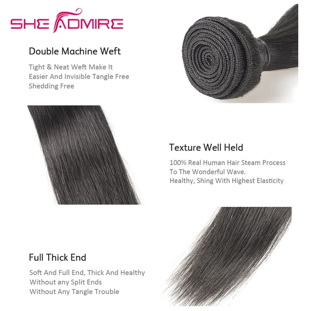 Прямые человеческие волосы для наращивания 32 34 36 38 40 дюймов 3/4 шт. | Шиньоны и