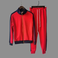 men casual sets 2022 autumn new splice jogger tracksuit zipper hoodiespants mens sportswear sport suit clothing tr012