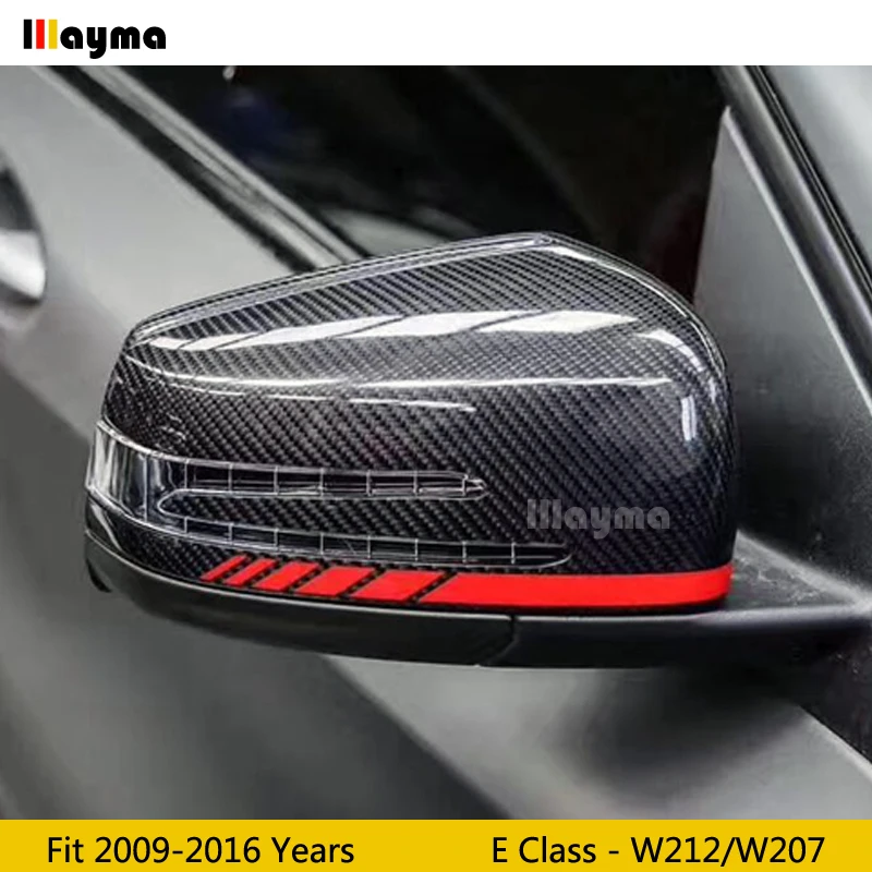 W212 Для AMG красная линия стиль углеродное волокно заменить Зеркало Обложка для Benz E