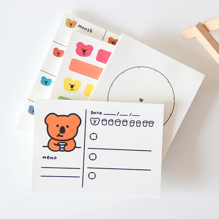 SIXONE 50 листов Ins Rainbow Koala Memo Pad школьные студенты чтобы сделать список портативный