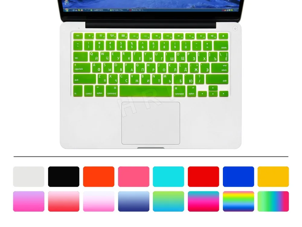 Тонкая защитная пленка HRH с русской клавиатурой США для Macbook Air Pro Retina чехол
