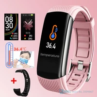 2021 new smart watch women men body temperature smartwatch fitness tracker heart rate monitor smart clock for andriod ios