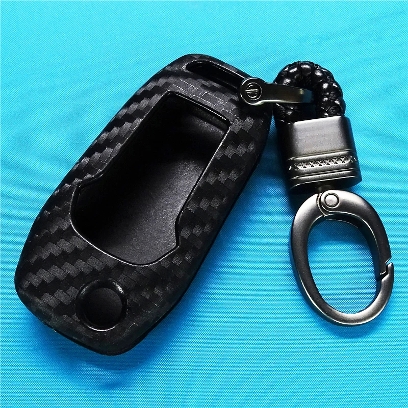 1 шт. паттерн углеродного волокна силиконовый чехол для ключей от машины флип