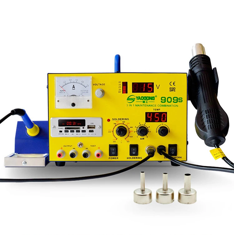 Большая распродажа 909S Autocut hot air 3 в 1 DC блок питания паяльная станция