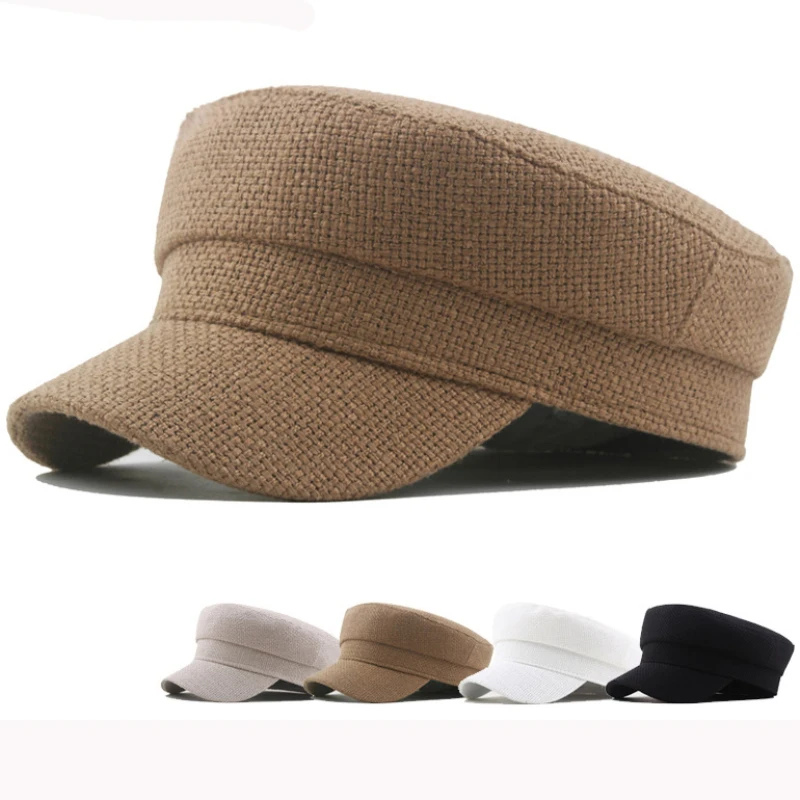 Мужской и женский берет HT3053 льняная Кепка в стиле милитари армейская художника