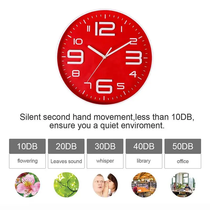 Часы настенные кварцевые большие тихие декоративные часы с 3d-номером 10 дюймов на