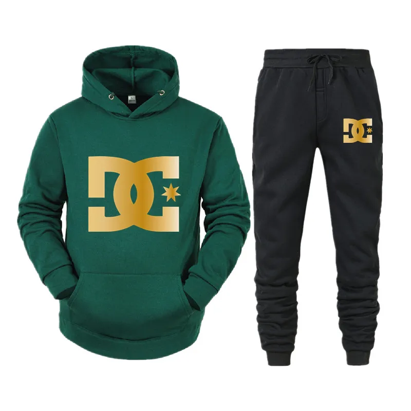 

Новинка 2021, модный мужской комплект с толстовкой, Повседневный свитер на весну и осень, комплект из двух предметов, хлопковый индивидуальны...