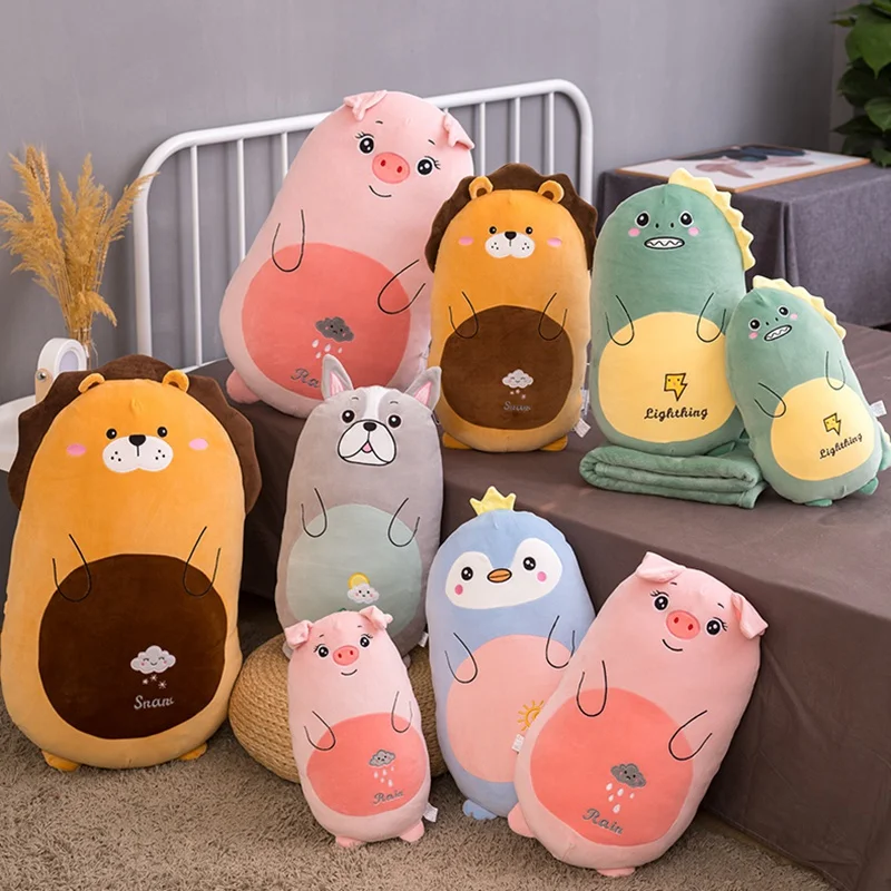 

Plush Toy Animal Kawaii Dinosaur Lion Soft Big Pillow Buddy Stuffed Cushion Valentine's Gift For Kids Girl