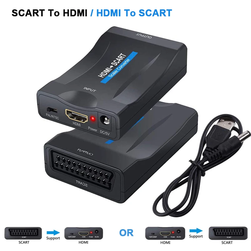 Переходник SCART на HDMI/SCART 1080P AV-сигнал | Электроника