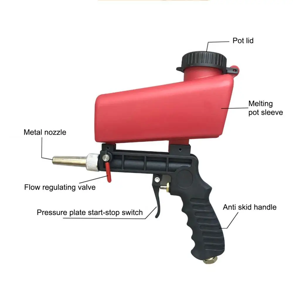 

New Portable Gravity Sandblasting Gun Miniature Pneumatic Sandblasting Set Rust Blasting Device Small Sand Blasting Machine tool