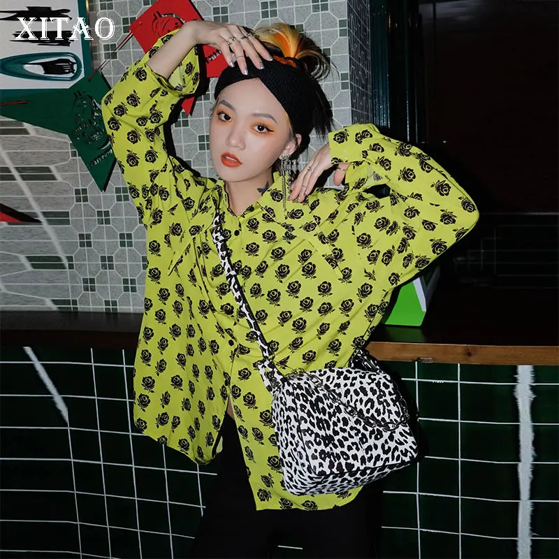 XITAO винтажная с принтом необычная блузка женская одежда весна 2020 новинка размера