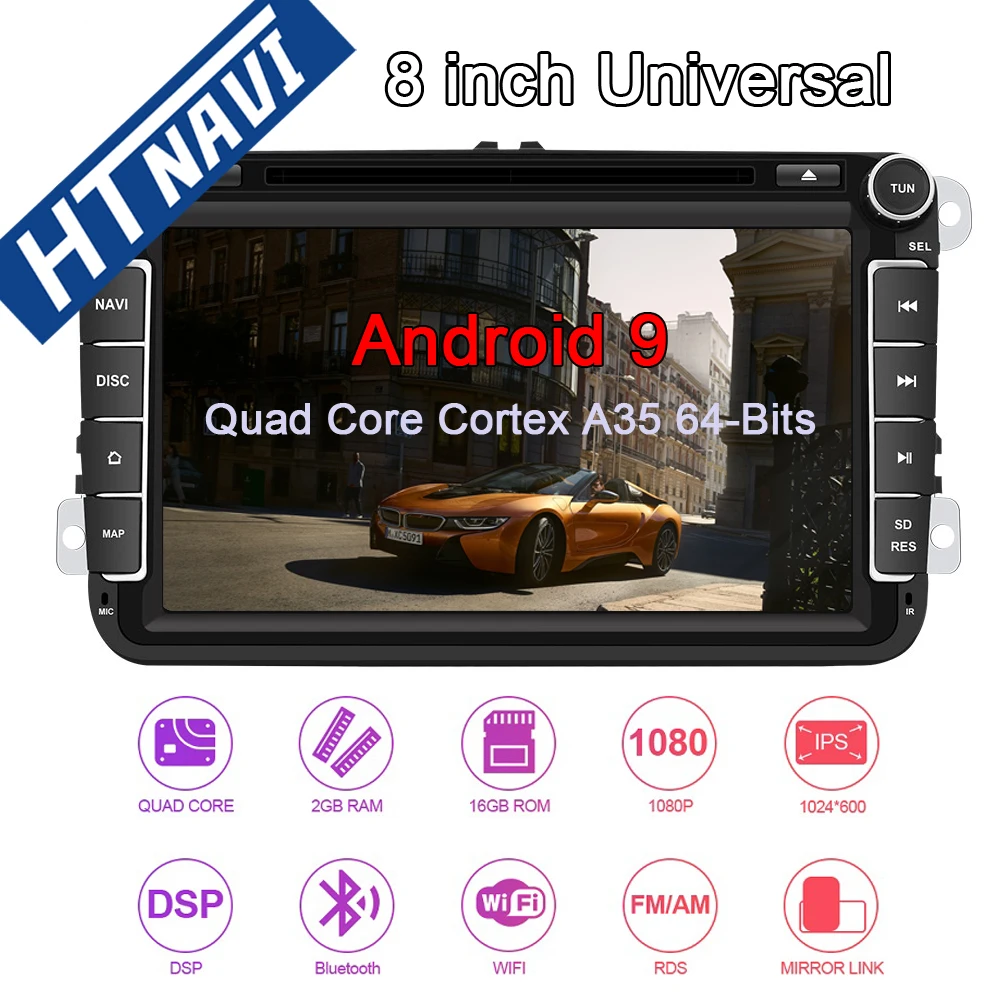 8 &quotAndroid 9 автомобильный мультимедийный плеер навигация Стерео Авторадио 2 Din для