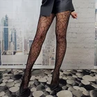 Лидер продаж, женские длинные пикантные чулки в сеточку, ажурные колготки в сетку, нижнее белье, черные длинные носки до бедра