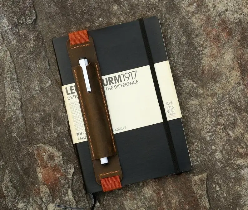 Винтажная кожаная ручка карандаш держатель колчан для Moleskine большой ноутбук A5