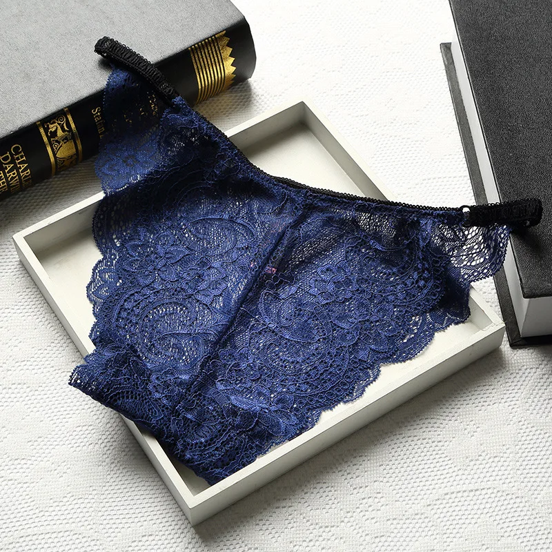 Женские Мужские трусы с низкой талией сексуальные прозрачные кружевные трусики