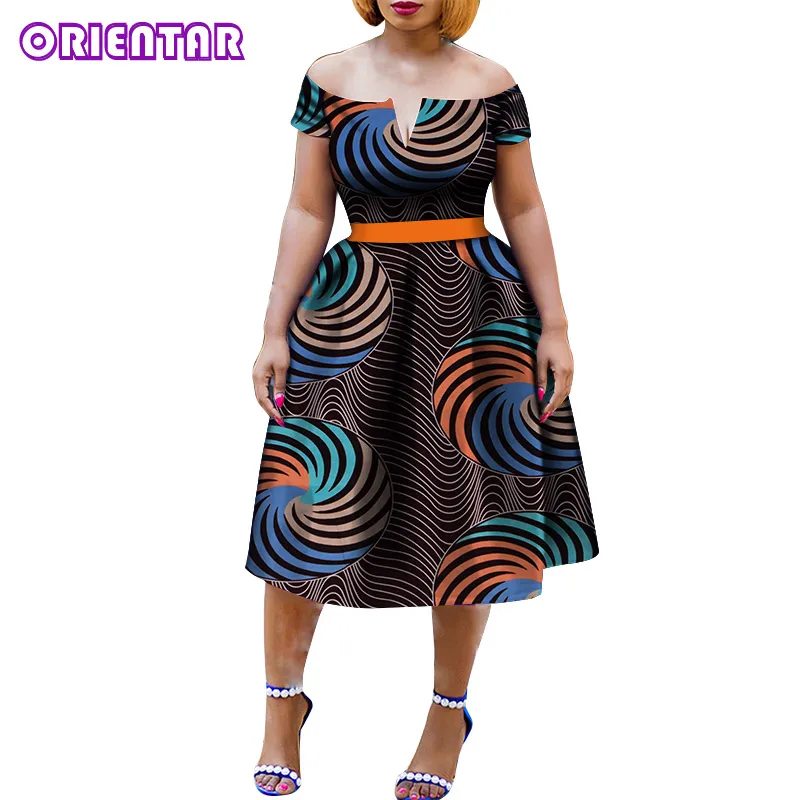 Африканские платья для женщин летние с воротником лодочкой из Анкары элегантное