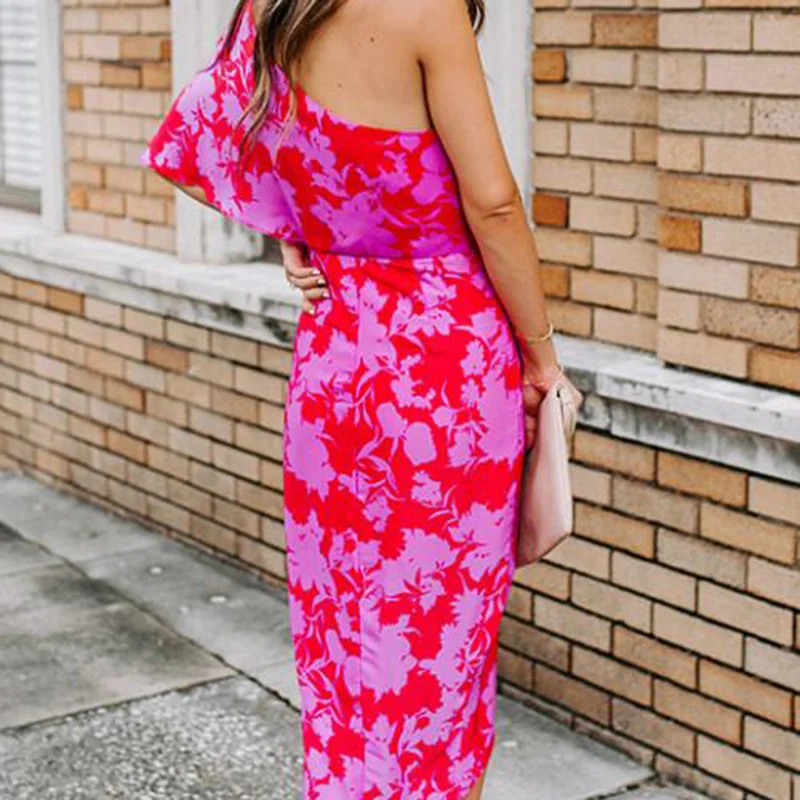 

2021 Women Dress Boho Floral Ruffle Short Mini Dress Summer Knot Sexy V-Neck Party Holiday Dresses Spring